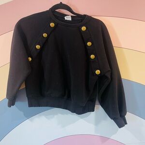 Zara girl sweatshirt color black with golden buttons. Sweatshirt gift